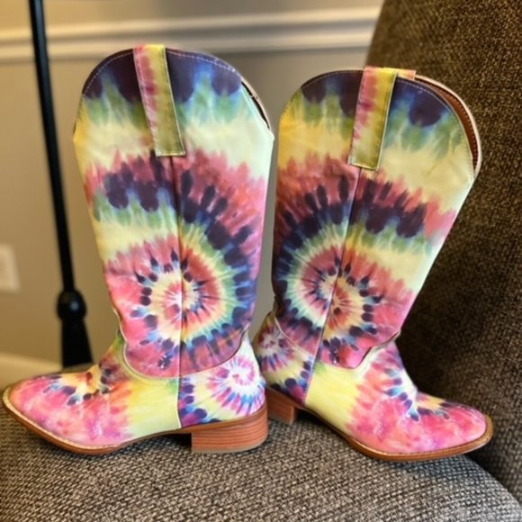 Tin Haul Shoes Tin Haul Groovy Tie Dye Camper Sole Western Boots